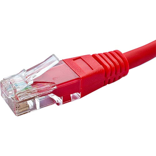 Cablenet 0.5m Cat6 RJ45 Red U/UTP PVC 24AWG Flush Moulded Booted Patch Lead  - Computer Cables - Cablenet