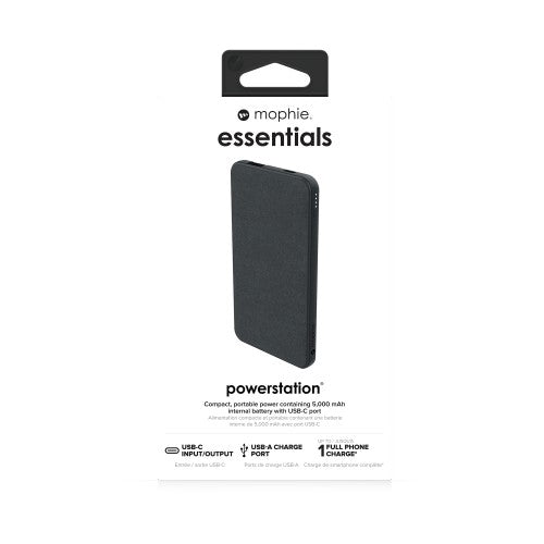mophie essentials powerstation 5K 5000 mAh Black
