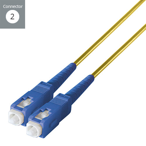 connektgear 15m Duplex Fibre Optic Single-Mode Cable OS2 9/125 Micron LC to SC Yellow