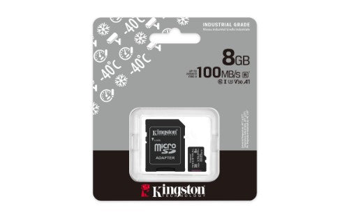 Kingston Technology 8GB microSDHC Industrial C10 A1 pSLC Card + SD Adapter