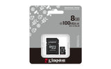 Kingston Technology 8GB microSDHC Industrial C10 A1 pSLC Card + SD Adapter