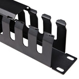 StarTech.com Horizontal 1U Server Rack Cable Management Finger Duct w/ Cover - 19" Network Rack Wire Duct Raceway Panel - Slotted Wire Duct