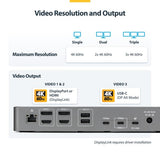 StarTech.com Triple-Monitor USB-C Docking Station, 140W Laptop Charging Dock for MacBook Pro and Windows, 4K 60Hz HDMI or DisplayPort, TAA
