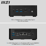 MSI Cubi NUC 1M Intel Core 5 120U Desktop PC, NUC, SFF, Mini Computer, HTPC, (8GB RAM, 512GB Storage, Windows 11 PRO), Intel Graphics/DDR5/Dual ThunderBolt 4/Dual HDMI/Dual LAN/WiFi 6E/BT 5.3/VESA