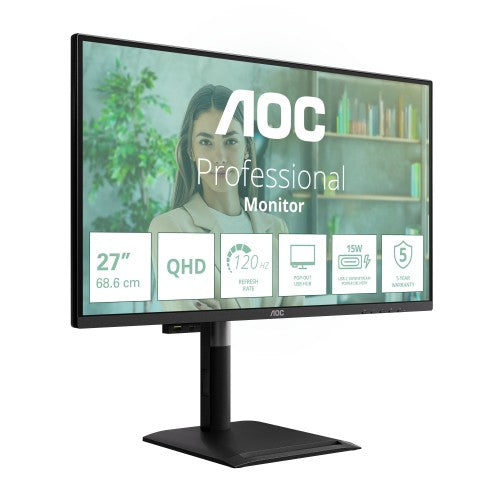 AOC Q27P4U computer monitor 68.6 cm (27") 2560 x 1440 pixels Wide Quad HD Black