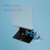 R-Go Tools Laptop stand R-Go Riser Attachable, adjustable, integrated with your laptop, aluminum, black