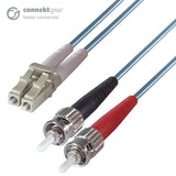 connektgear 20m Duplex Fibre Optic Multi-Mode Cable OM3 50/125 Micron LC to ST Aqua 3-5 working days non cancellable non returnable