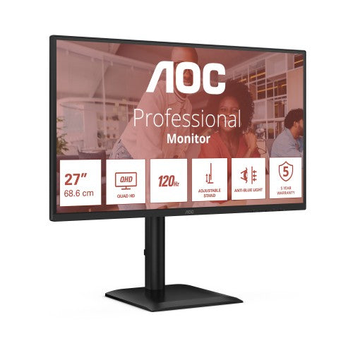 AOC E4 Q27E4CV computer monitor 68.6 cm (27") 2560 x 1440 pixels Quad HD LED Black
