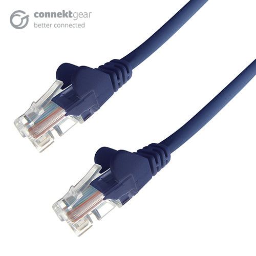 connektgear 1m RJ45 CAT5e UTP Stranded Flush Moulded Network Cable - 24AWG - Blue  - Computer Cables - connektgear