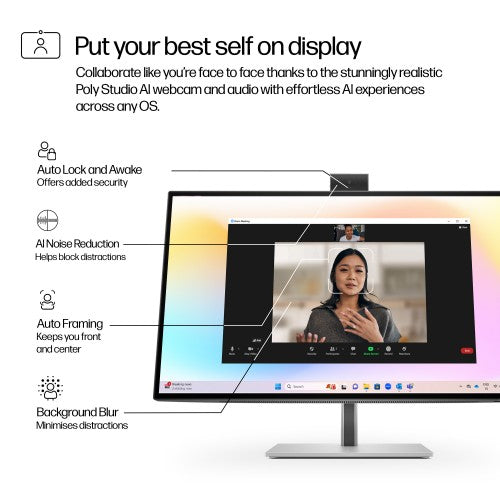 HP Series 7 Pro 27 inch 4K Conferencing Monitor - 727pm PVC Free