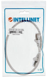 Intellinet Network Patch Cable, Cat6, 0.5m, Grey, Copper, S/FTP, LSOH / LSZH, PVC, RJ45, Gold Plated Contacts, Snagless, Booted, Lifetime Warranty