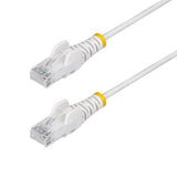 StarTech.com 50cm White Slim CAT6 Ethernet Cable, Snagless, 100W PoE, UTP, LSZH, 28AWG Pure Bare Copper Wire, Slim RJ45 Network Patch Cord w/Strain Reliefs, Fluke Tested