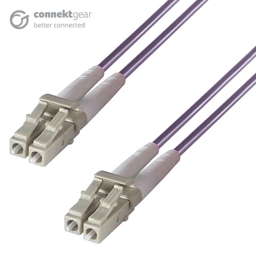 connektgear 5m Duplex Fibre Optic Multi-Mode Cable OM4 50/125 Micron LC to LC Purple  - Computer Cables - connektgear