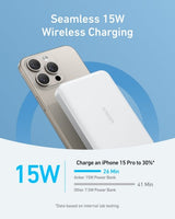 ANKER MAGGO POWER BANK (10K, MAGNETIC WIRELESS), WHITE