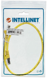 Intellinet Network Patch Cable, Cat6A, 1m, Yellow, Copper, S/FTP, LSOH / LSZH, PVC, RJ45, Gold Plated Contacts, Snagless, Booted, Lifetime Warranty