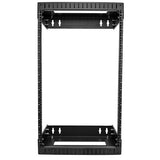 StarTech.com 18U 19" Wall Mount Network Rack - Adjustable Depth 12-20" 2 Post Open Frame Server Room Rack for AV/Data/ IT Communication/Computer Equipment/Switch w/Cage Nuts & Screws