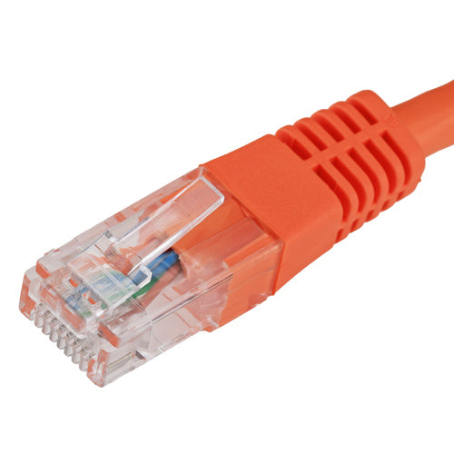 Cablenet 0.5m Cat6 RJ45 Orange U/UTP PVC 24AWG Flush Moulded Booted Patch Lead  - Computer Cables - Cablenet