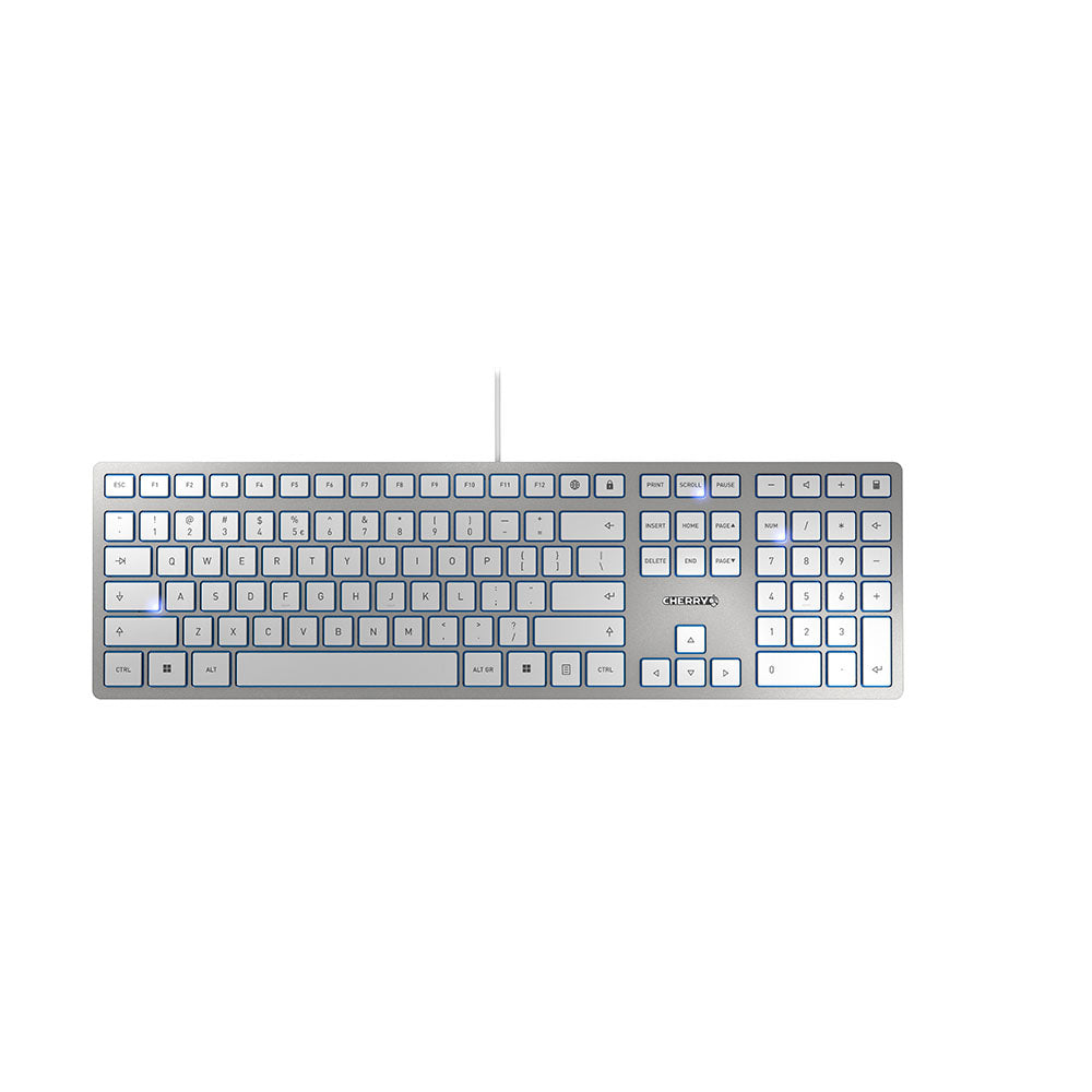 CHERRY KC 6000 Slim keyboard USB US English Silver, White  - Data Input Devices - CHERRY