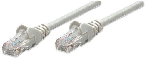 Intellinet Network Patch Cable, Cat5e, 5m, Grey, CCA, U/UTP, PVC, RJ45, Gold Plated Contacts, Snagless, Booted, Lifetime Warranty