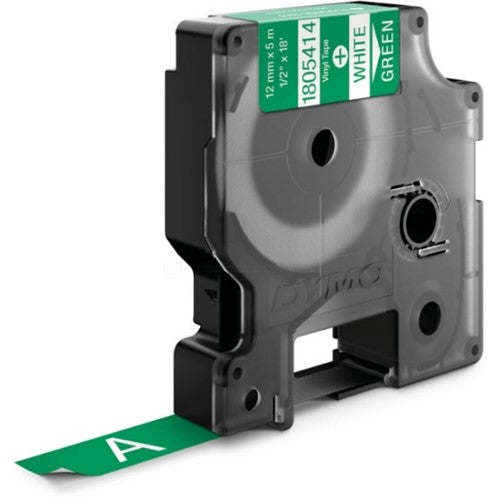 Dymo 1805414 Ribbon Vinyl white on green 12mmx5,5m for Dymo Rhino 6-12mm/19mm/24mm