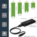 StarTech.com M.2 SSD Enclosure for M.2 SATA SSDs - USB 3.1 (10Gbps) with USB-C Cable