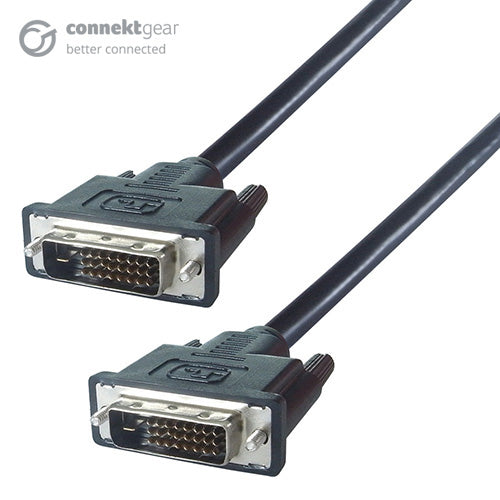 connektgear 0.5m DVI-D Monitor Connector Cable - Male to Male - 24+1 Dual Link  - Computer Cables - connektgear