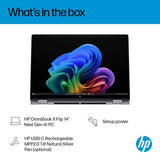 HP OmniBook X FlipNGAI 14-fk0004na Copilot+ PC AMD Ryzen™ AI 5 340 Hybrid (2-in-1) 35.6 cm (14") Touchscreen 2K 16 GB LPDDR5x-SDRAM 512 GB SSD Wi-Fi 7 (802.11be) Windows 11 Home Silver