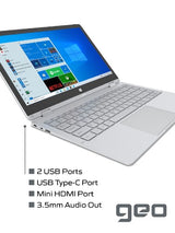 Geo Computers GeoFlex 230 2-in-1 Laptop with 13.3-inch Touchscreen Windows 10 Intel Pentium Quad-Core 4GB RAM 128GB SSD - Includes 1 Year Microsoft 365