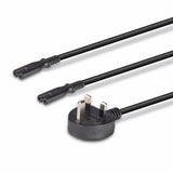 Lindy 2.5m UK 3 Pin Plug to 2 x IEC C7 Splitter Extension Cable, Black