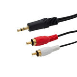 connektgear 3m 3.5mm Stereo to 2 x RCA/Phono Audio Cable - Male to Male - Gold Connectors