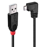 Lindy 2m USB 2.0 Cable - Type A to Micro-B Cable, 90 Degree Right Angle