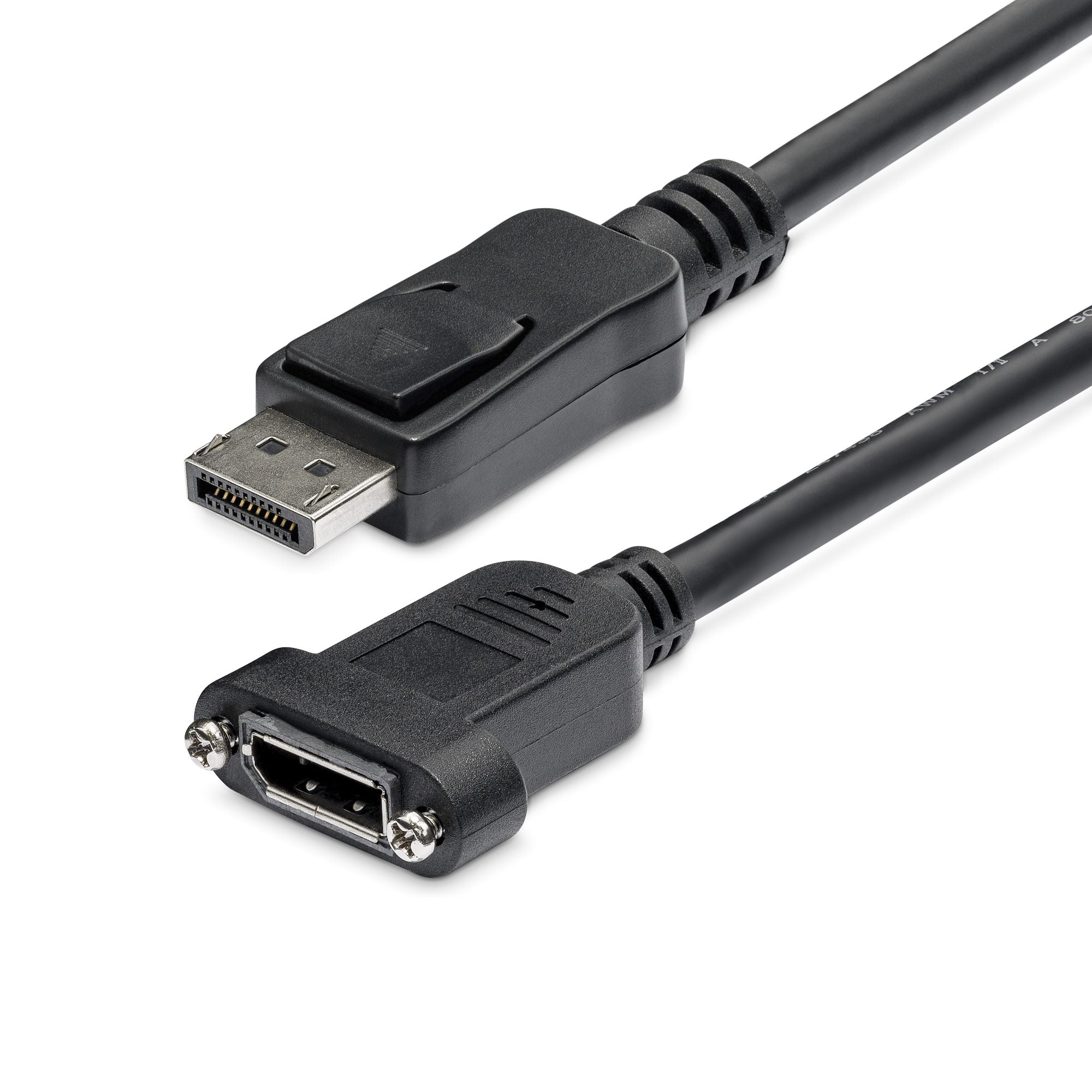 3ft (1m) Panel Mount DisplayPort Cable - 4K x 2K - DisplayPort 1.2 Extension Cable Male to Female - DP Video Extender Cord with Panel Mount DP Connector - DP Monitor Cable