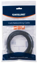 Intellinet Network Patch Cable, Cat6, 3m, Black, CCA, U/UTP, PVC, RJ45, Gold Plated Contacts, Snagless, Booted, Lifetime Warranty