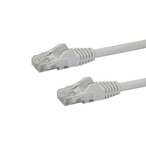 StarTech.com 15ft CAT6 Ethernet Cable - White CAT 6 Gigabit Ethernet Wire -250MHz 100W PoE RJ45 UTP Network/Patch Cord Snagless w/Strain Relief Individually Tested