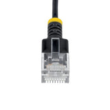 StarTech.com 30cm Black Ultra Slim CAT6a Ethernet Cable, Snagless, UTP, Pure Bare Copper Wire, 34AWG Slim RJ45 Network Patch Cord, Individually Tested