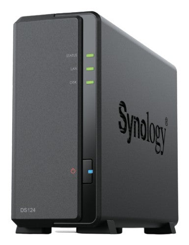 Synology DiskStation DS124 + 1 x HAT3300 4TB NAS Desktop Realtek RTD1619B 1 GB DDR4 HDD DiskStation Manager Black