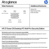 HP Z1 Tower G1i Desktop PC Wolf Pro Security Edition Intel Core Ultra 9 285 64 GB DDR5-SDRAM 1 TB SSD Windows 11 Pro Workstation AI Workstation, AI PC Black