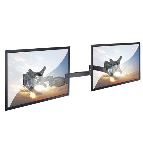 Lindy Dual Adjustable LCD Arms for up to 12kg, Black