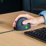 R-Go Tools Ergonomic mouse R-Go HE Break with break software, large (hand size &ge; 185 mm), right-handed, Wired, black