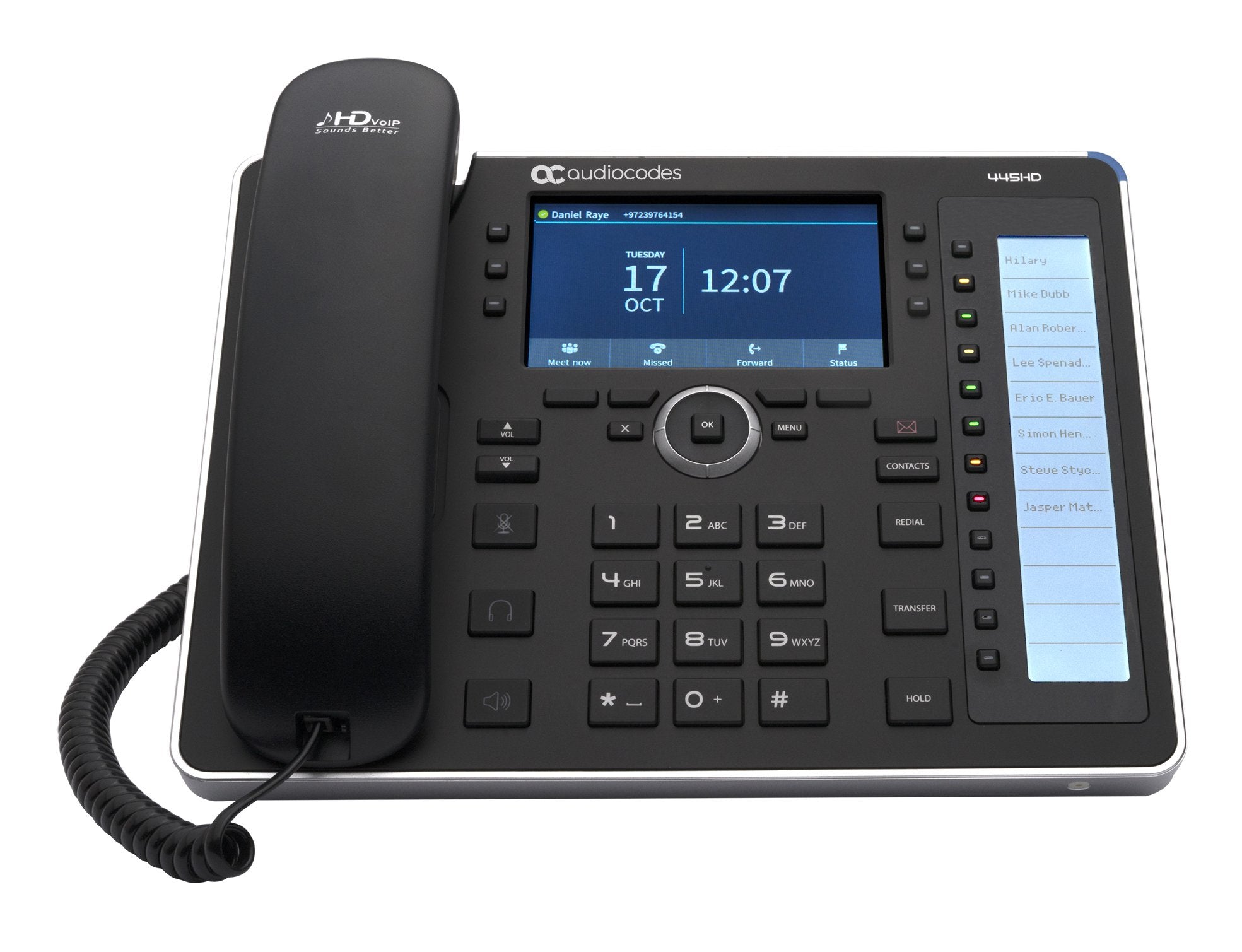 AudioCodes 445HD IP-Phone PoE GbE black with integrated BT and Dual Band Wi-Fi  - Telecom & Navigation - AudioCodes