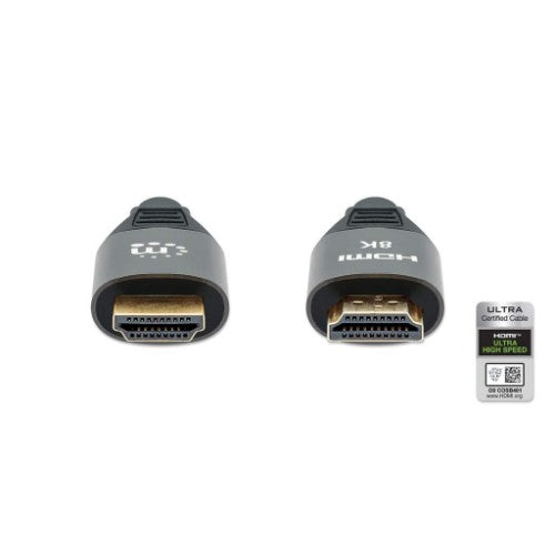 Manhattan HDMI 8K@60Hz Cable with Ethernet, 2m, Certified, Suitable for ALL 8K, 4K & 1080p/HD uses - when upgrading now or have it ready for when you need it, Male to Male, Black, 4K@120Hz, Ultra HD 4k x 2k, Lifetime Warranty, Ultra High Speed