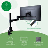 R-Go Tools Monitor arm R-Go Zepher Dual, for two monitors, fully adjustable, 0- 8 kg load capacity, 100% circular, black