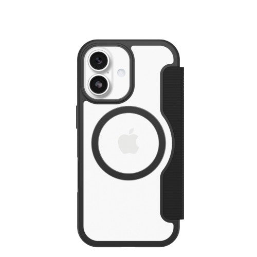 OtterBox React Folio MagSafe Series for Apple iPhone 17, Black Crystal, transparent/black