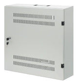 Intellinet Low-Profile 19" Wall Mount Cabinet with 4U Horizontal and 2U Vertical Rails Slim, Space-saving Enclosure with Only 170 mm (6.7 in.) Depth, Ideal for AV, Multimedia and Surveillance Applications, Assembled, Gray RAL 7035
