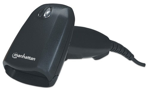 Manhattan Long Range CCD Handheld Barcode Scanner, USB, 500mm Scan Depth, Cable 1.5m, Max Ambient Light 10,000 lux (sunlight), Black, Three Year Warranty