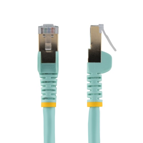 StarTech.com 1m CAT6a Ethernet Cable - 10 Gigabit Shielded Snagless RJ45 100W PoE Patch Cord - 10GbE STP Network Cable w/Strain Relief - Aqua Individually Tested/Wiring is UL Certified/TIA
