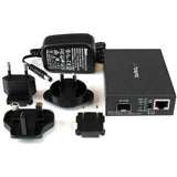 StarTech.com Multi-Mode (MM) / Single Mode (SM) Fiber Media Converter for 10/100/1000 Networks, Standalone Gigabit Ethernet to Fiber Converter, Open SFP Slot - TAA