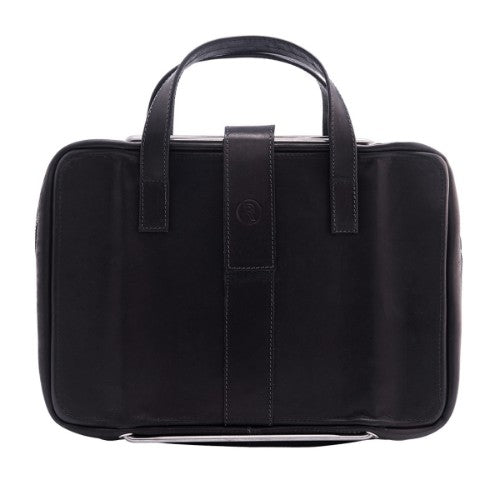 R-Go Tools Laptop bag R-Go Viva, full-grain leather, with integrated laptop stand, shoulder strap, 15.6-inch, black
