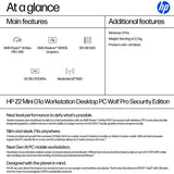 HP Z2 G1a Wolf Pro Security Edition Copilot+ PC AMD Ryzen AI Max PRO PRO 385 32 GB LPDDR5x-SDRAM 512 GB SSD Windows 11 Pro Mini PC Workstation AI Workstation, AI PC Black