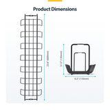 StarTech.com Under Desk Cable Management Tray, 24" Long, Metal Basket Style Cable Organizer, Screw-On Installation, Power Bar Holder, Metal, Black, TAA-Compliant